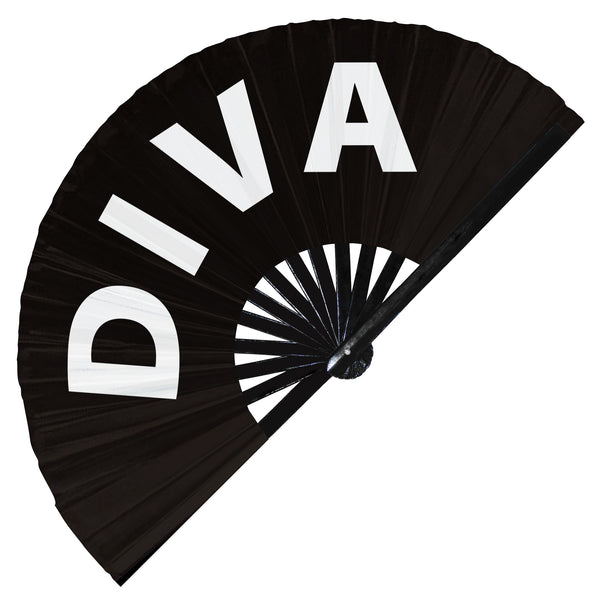 Diva Slang Words hand fan foldable bamboo circuit rave hand fans Gen Z Modern Pride LGBTQA Slangs outfit party supply gear gifts music festival event rave accessories essential for men and women wear