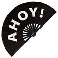 Ahoy hand fan foldable bamboo yay circuit events birthday weddings rave hand fans outfit party gear gifts toys music festival rave accessories essential for men and women wear