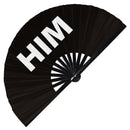 him lgbt pronouns Hand Fans Handheld Fans pride pronouns he she her they them transgender pronouns proper pronouns he she they circuit party rave