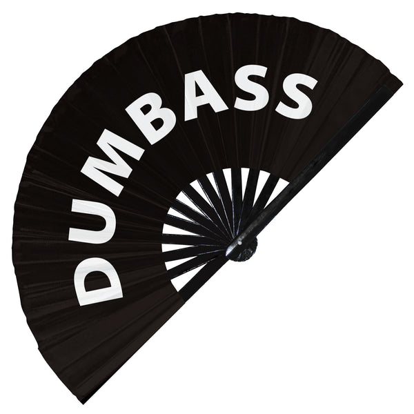 Dumbass hand fan foldable bamboo circuit hand fan funny gag words expressions statement gifts Festival accessories Rave handheld fan Clack fans