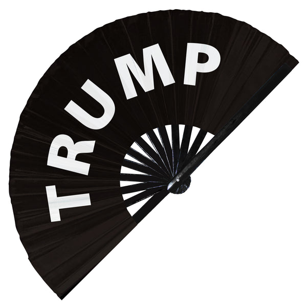 Trump Fan Foldable Large Handheld Fan President Donald Trump Durable Satin Bamboo Hand Fan
