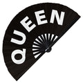 Queen hand fan foldable bamboo circuit rave hand fans Pride Slang Words Fan outfit party gear gifts music festival rave accessories