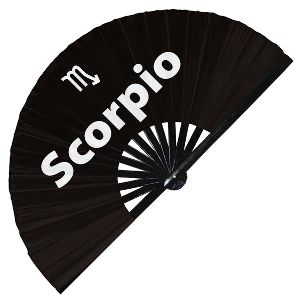 Scorpio Zodiac Sign hand fan foldable bamboo circuit rave hand fans 12 Zodiacs Personality Astrological sign Rave Party gifts Festival accessories