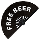 Free Beer Bamboo Hand Fan