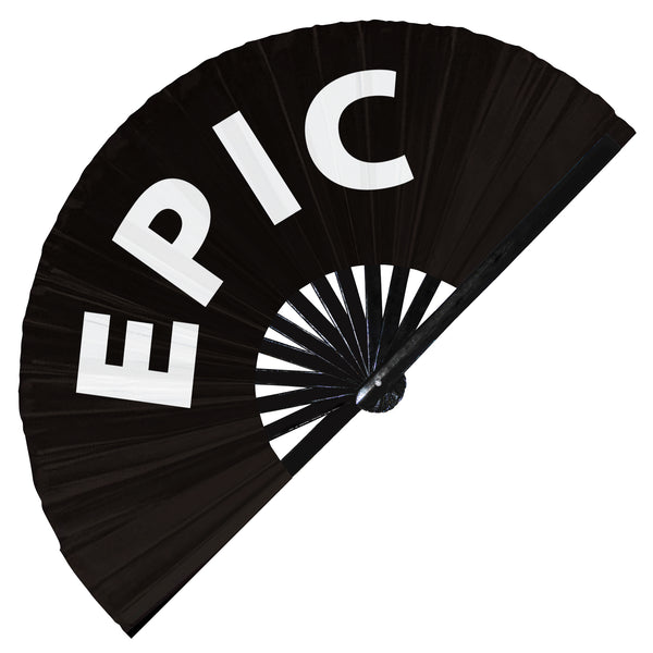 Epic Slang Words hand fan foldable bamboo circuit rave hand fans Gen Z Modern Slangs outfit party supply gear gifts music festival event rave accessories essential for men and women wear