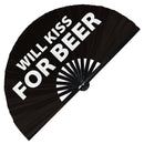 Will Dance for Beer Foldable Bamboo Hand Fan