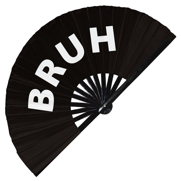 Bruh Handheld Bamboo Hand Large Fan Party Accessories Rave Event Circuit Festivals Hand Fan