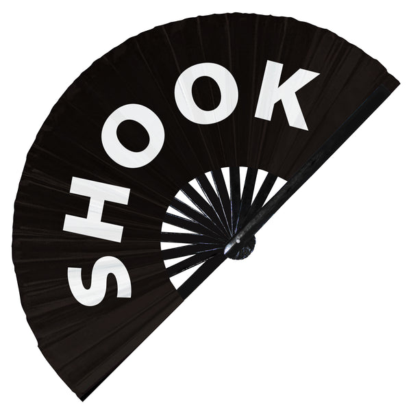 shook hand fan foldable bamboo circuit hand fan shocked slang words expressions statement gifts Festival accessories Rave handheld fan Clack fans