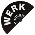 Werk hand fan foldable bamboo circuit rave hand fans Pride Slang Words Fan outfit party gear gifts music festival rave accessories