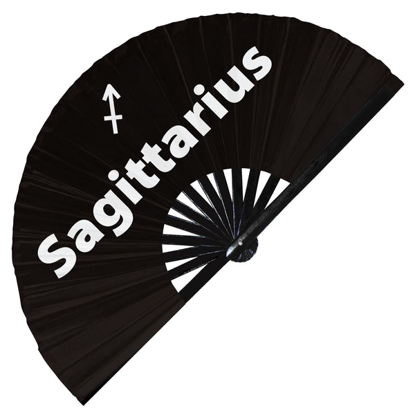 Sagittarius Zodiac Sign hand fan foldable bamboo circuit rave hand fans 12 Zodiacs Personality Astrological sign Rave Party gifts Festival accessories