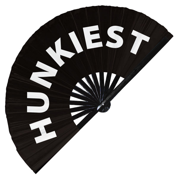 hunkiest hand fan foldable bamboo circuit hunk hand fan words expressions statement gifts Festival accessories Party Rave handheld fan Clack fans gag joke gifts