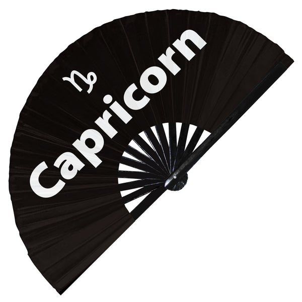 Capricorn Zodiac Sign hand fan foldable bamboo circuit rave hand fans 12 Zodiacs Personality Astrological sign Rave Party gifts Festival accessories