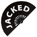 Jacked Slang Words hand fan foldable bamboo circuit rave hand fans Gen Z Modern Slangs outfit party supply gear gifts music festival event rave accessories essential for men and women wear