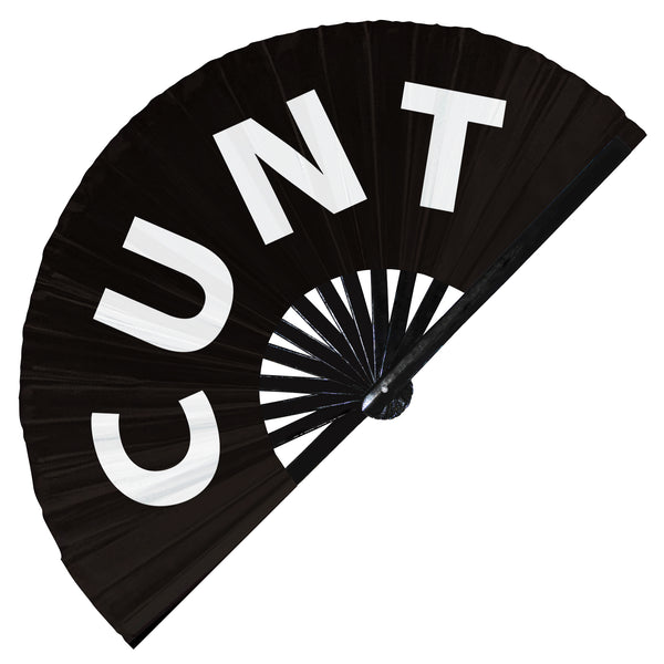 cunt hand fan OMG foldable bamboo circuit hand fan funny gag words expressions statement gifts Festival accessories Rave handheld fan Clack fans