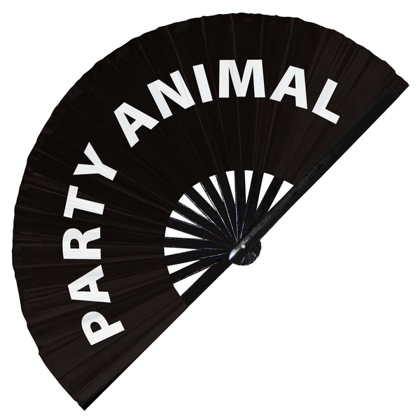Party Animal Slang Words hand fan foldable bamboo circuit rave hand fans Gen Z Modern Slangs outfit party supply gear gifts music festival event rave accessories essential for men and women wear