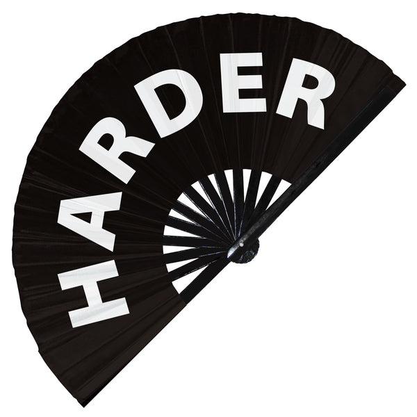 harder hand fan OMG foldable bamboo circuit hand fan harder daddy funny gag words expressions statement gifts Festival accessories Rave handheld fan Clack fans