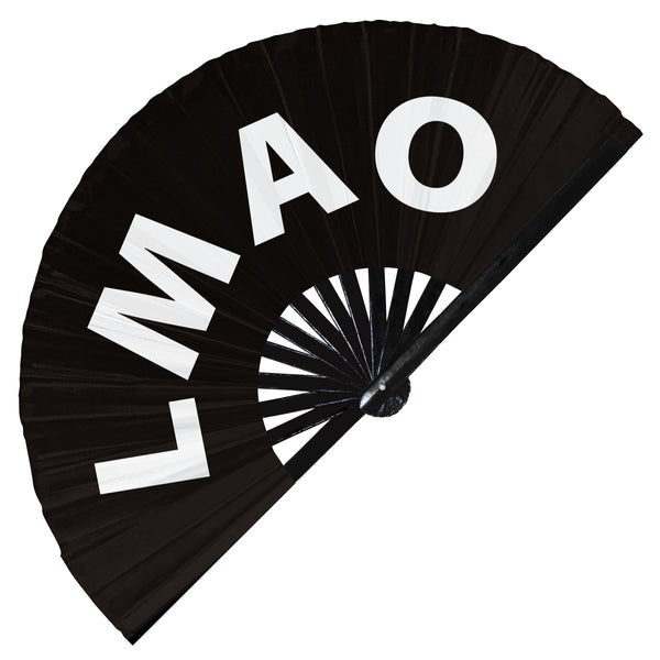 lmao laughing my ass off Hand Fan UV Glow Handheld Bamboo Fans chat abbreviations expressions Foldable Hand Fan Clack fans Rave fans