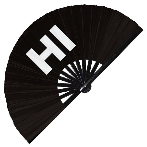 Hi hand fan foldable bamboo circuit events birthday weddings rave hand fans outfit party gear gifts toys music festival rave accessories essential for men and women wear