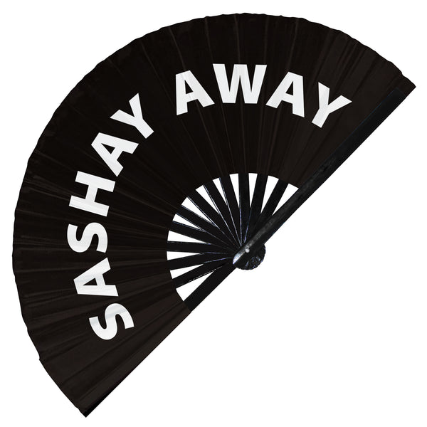 Sashay Away Slang Words hand fan foldable bamboo circuit rave hand fans Gen Z Modern Pride LGBTQA Slangs outfit party supply gear gifts music festival event rave accessories essential for men and women wear