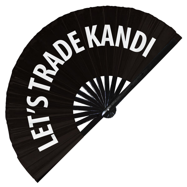 Let's Trade Kandi hand fan foldable bamboo circuit rave hand fans outfit party gear gifts toys music festival rave accessories essential for men and women wear