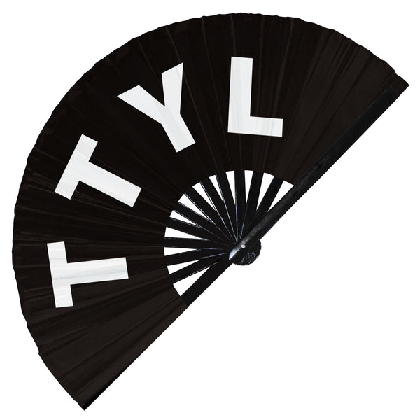 ttyl talk to you later Hand Fan UV Glow Handheld Bamboo Fans chat abbreviations expressions Foldable Hand Fan Clack fans Rave fans