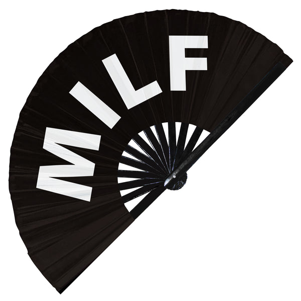 milf hand fan mom mother i love to fuck foldable bamboo circuit hand fan slang words expressions statement gifts Festival accessories Rave handheld fan Clack fans