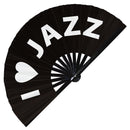 I Love Jazz hand fan foldable bamboo circuit rave hand fans Heart Music Genre Rave Parties gifts Festival accessories