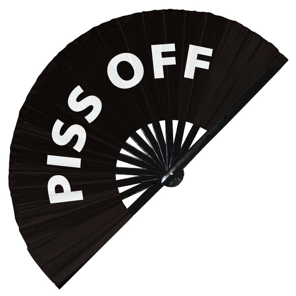 Piss Off hand fan foldable bamboo circuit hand fan funny gag words expressions statement gifts Festival accessories Rave handheld fan Clack fans