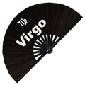 Virgo Zodiac Sign hand fan foldable bamboo circuit rave hand fans 12 Zodiacs Personality Astrological sign Rave Party gifts Festival accessories