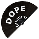 Dope Handheld Bamboo Hand Large Fan Party Accessories Rave Event Circuit Festivals Hand Fan