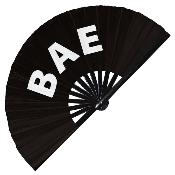 Bae Babe Handheld Bamboo Hand Large Fan Party Accessories Rave Event Circuit Festivals Hand Fan