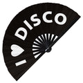 I Love Disco hand fan foldable bamboo circuit rave hand fans Heart Music Genre Rave Parties gifts Festival accessories