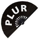 plur hand fan foldable bamboo circuit Peace Love Unity Respect rave hand fans outfit party gear gifts toys music festival rave accessories essential for men and women wear