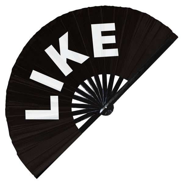 Like Love hand fan OMG foldable bamboo circuit hand fan me gusta words expressions statement gifts Festival accessories Rave handheld fan Clack fans