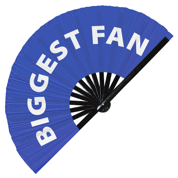 Biggest Fan hand fan foldable bamboo circuit hand fan funny gag words expressions statement gifts Festival accessories Rave handheld Circuit event fan Clack fans