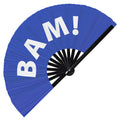 Bam! Hand Fan Foldable Bamboo Circuit bam Rave Hand Fans Outfit Party Gear Gifts Music Festival Rave Accessories for Men and Women