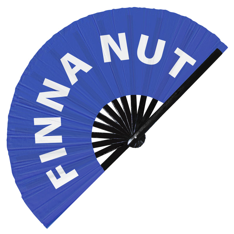 Finna Nut hand fan foldable bamboo circuit rave hand fans Slang Words Fan outfit party gear gifts music festival rave accessories