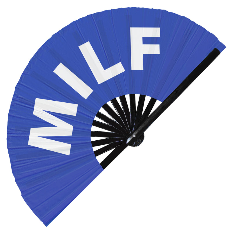 Milf Hand Fan Mother I'd Like to Fuck Foldable Bamboo Circuit Rave Hand Fans Slang Words Expressions Funny Statement Gag Gifts Festival Accessories