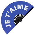 Je t'aime Hand Fan Foldable Bamboo Circuit Rave Hand Fans French Words Expressions Funny Statement Gag Gifts Festival Accessories