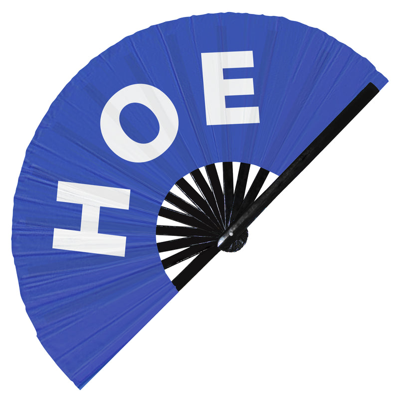 Hoe Hand Fan Foldable Bamboo Circuit Rave Hand Fans Whore Slut Words Expressions Funny Statement Gag Gifts Festival Accessories