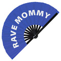 Rave Mommy Hand Fan Foldable Bamboo Rave Mom Circuit Rave Hand Fans Outfit Party Gear Gifts Music Festival Rave Accessories for Men and Women