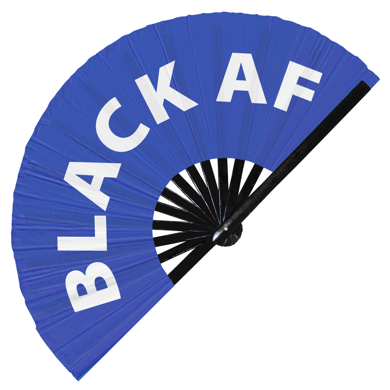 Black AF Hand Fan UV Glow Black as Fuck Rave Party Festival Concert Event Nationality Fan