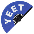 YEET Hand Fan Foldable Bamboo Circuit Rave Hand Fan Yay Yes Words Expressions Statement Gifts Festival Accessories