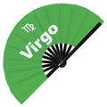 Virgo Zodiac Sign Hand Fan Foldable Bamboo Circuit Rave Hand Fans Astrological Sign Rave Party Gifts Festival Accessories