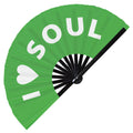I Love Soul Hand Fan Foldable Bamboo Circuit Rave Hand Fans Heart Music Genre Rave Parties Gifts Festival Accessories