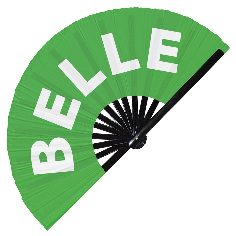 Belle Hand Fan Foldable Bamboo Circuit Rave Hand Fans French Words Expressions Funny Statement Gag Gifts Festival Accessories