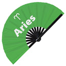 Aries Zodiac Sign - Bamboo hand fan