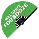 Will Dance for Booze Bamboo Hand Fan