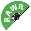 Rawr Hand Fan Foldable Bamboo Circuit Cute T-rex Roar Dinosaur Word Rave Hand Fans Outfit Party Gear Gifts Music Festival Rave Accessories for Men and Women