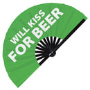 Will Dance for Beer Foldable Bamboo Hand Fan
